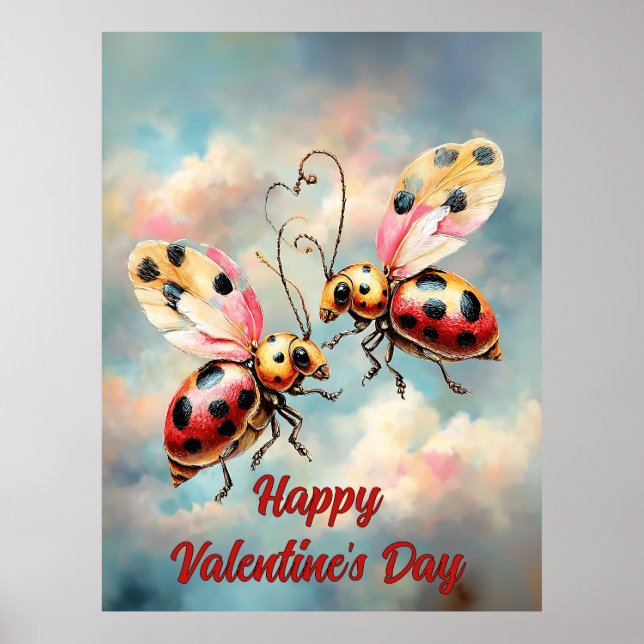 Romantic Ladybugs in Flight Poster (Framsidan)