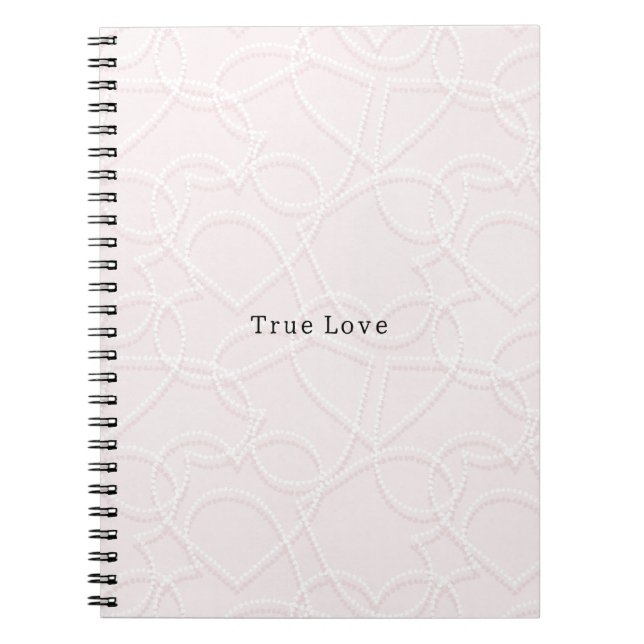 Romantic Large White Hearts Pink Valentine's Day Anteckningsbok (Framsidan)