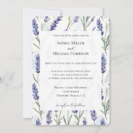 Romantic Lavender Blommigt Bröllop Inbjudningar