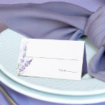 Romantic Lavender Blommigt Watercolor Placeringskort<br><div class="desc">Enkel elegant och för romantiskt bröllop har du vattenfärgslavender-blommigtar och klassiskt serif-teckensnitt med par namn på baksidan.</div>