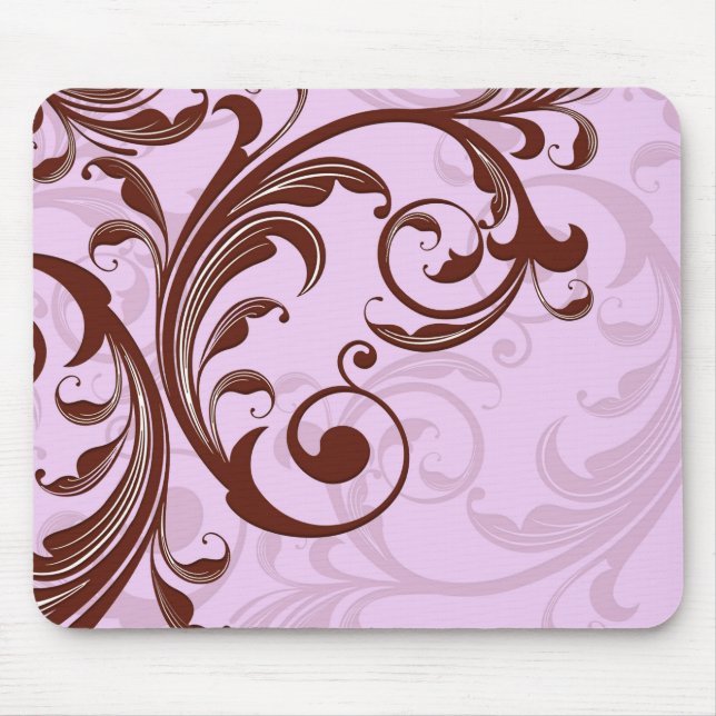 Romantic Lavender Decorative Swirls Mousepad Musmatta (Framsidan)