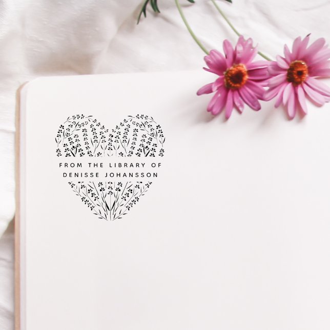 Romantic Lavender Heart From The Library Of Book Stämpel (Skapare uppladdad)