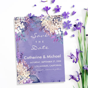 Romantic Lavender Watercolor Blommigt Vår bröllop Spara Datumet