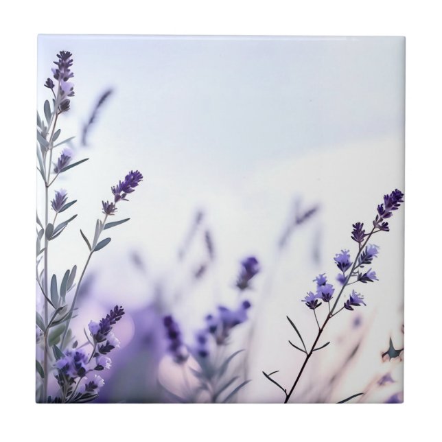 Romantic Lavender Watercolor Kakelplatta (Framsidan)