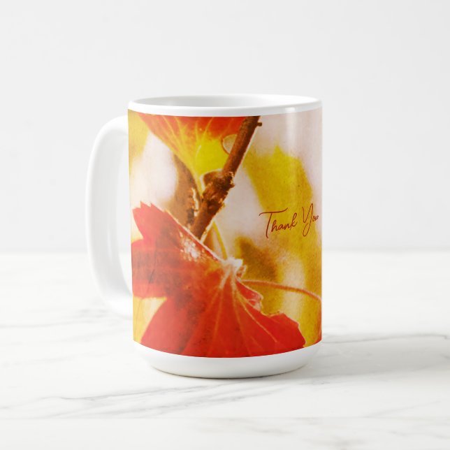Romantic Leaves Boho – Botanical Fantasy Thanks Kaffemugg (Framsida vänster)