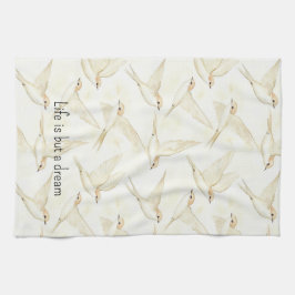 Romantic life is but a dream birds   kökshandduk