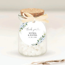  Romantic Light Blue Floral Wedding  Runt Klistermärke