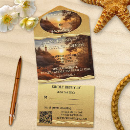 Romantic Lighthouse Coastal Bröllop