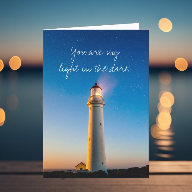 Romantic Lighthouse Kärlek Quote Valentine Day Helgkort (Skapare uppladdad)