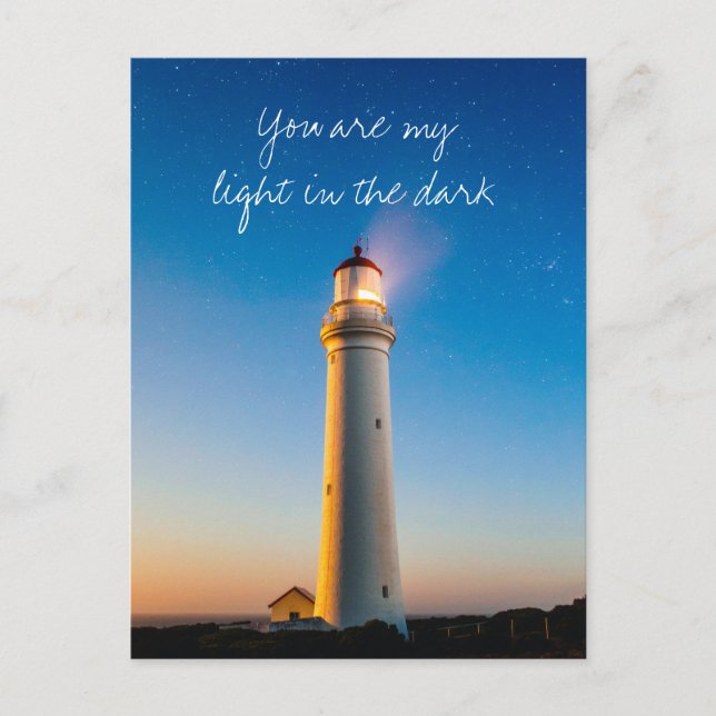 Romantic Lighthouse Kärlek Quote Valentine Day Vykort (Framsida)
