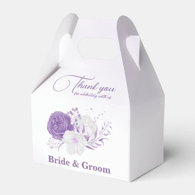 Romantic lila blommor bröllop presentaskar (Framsidan Sidan)