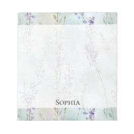 Romantic Lila Lavender Blommigt Anteckningsblock