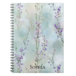 Romantic Lila Lavender Blommigt Anteckningsbok