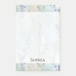 Romantic Lila Lavender Blommigt Post-it Block