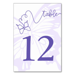 Romantic Lilac Butterfly Garden Wedding Sign Bordsnummer
