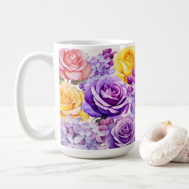 Romantic Lilac Flowers & Ro Kaffemugg (Med munk)