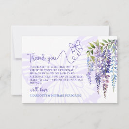 Romantic Lilac Wisteria & Butterfly Blommigt Bröll Tack Kort