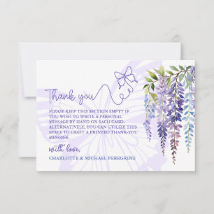 Romantic Lilac Wisteria & Butterfly Blommigt Bröll Tack Kort