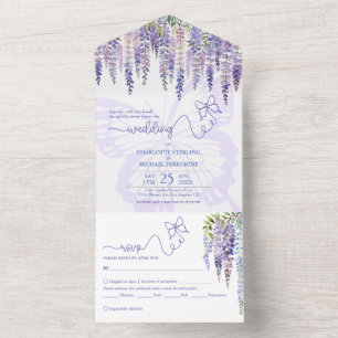 Romantic Lilac Wisteria Fairytale Forest Bröllop