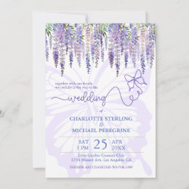 Romantic Lilac Wisteria Fairytale Garden Wedding Inbjudningar