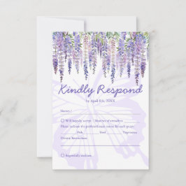 Romantic Lilac Wisteria Garden Wedding OSA kort