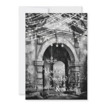 Romantic Ljus gotiic Archway Wedding bjudande