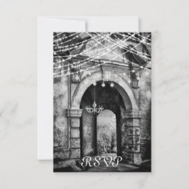 Romantic Ljus och Gothic Archway Bröllop OSA Kort