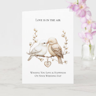 Romantic Love birds Heart Bröllop Kort