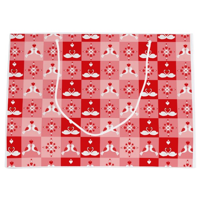 Romantic Love Birds & Swan Hearts Seamless Valenti (Framsidan)