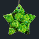 Romantic Love Green Valentine Glitter Roses Julgransprydnad Keramik<br><div class="desc">Romantic Love Green Valentine Glitter Roses</div>