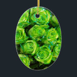 Romantic Love Green Valentine Glitter Roses Julgransprydnad Keramik<br><div class="desc">Romantic Love Green Valentine Glitter Roses</div>