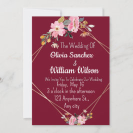 Romantic Love Magical Red Wedding  Inbjudningar