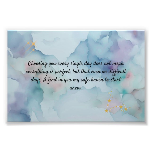 Romantic Love Message Keepsake Card | Safe Haven Q Fototryck (Framsidan)