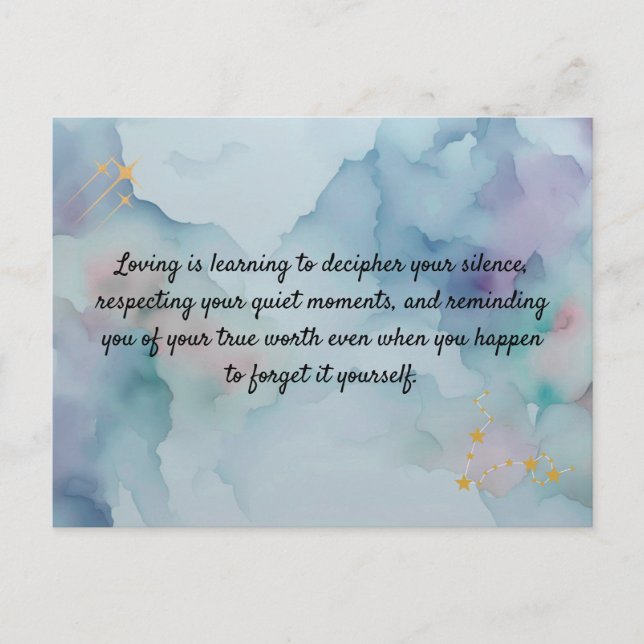 Romantic Love Message Keepsake Card | Safe Haven Q Vykort (Framsida)