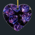 Romantic Love Purple Valentine Glitter Roses Julgransprydnad Keramik<br><div class="desc">Romantic Love Purple Valentine Glitter Roses</div>