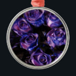Romantic Love Purple Valentine Glitter Roses Julgransprydnad Metall<br><div class="desc">Romantic Love Purple Valentine Glitter Roses</div>