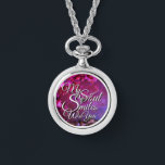 Romantic Love Quotes Silver Necklace Watches Armbandsur<br><div class="desc">Featuring the heartfelt Romantic love quote “my soul smiles with you”, this personalised watch necklace is designed to capture deep emotional connections. Perfect for Valentine’s Day and romantic occasions, this customised photo watch makes a meaningful gift for your partner, boyfriend, or girlfriend. Add a personal photo or message to transform...</div>