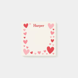 Romantic Love Sticky Notes with Personalized Name Post-it Block