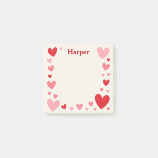 Romantic Love Sticky Notes with Personalized Name Post-it Block