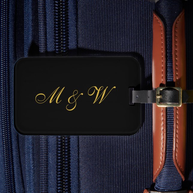Romantic Luggage Tag med parets Initialer Bagagebricka (Framsida Insitu 4)