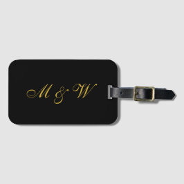 Romantic Luggage Tag med parets Initialer Bagagebricka