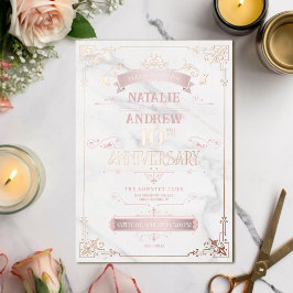 Romantic Luxe Ro Guld Marble Foil Årsdag