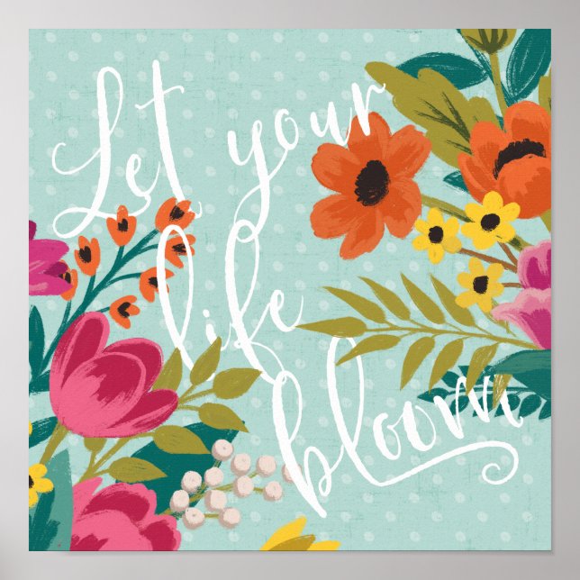 Romantic Luxe X | Låt ditt liv blomma Poster (Framsidan)