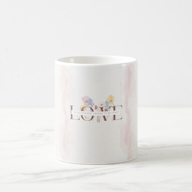 Romantic Luxury Mug– Pastel Flowers LOVE  Kaffemugg (Center)