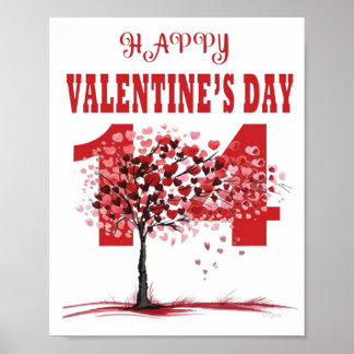 Romantic Lycklig Valentindagen Wall Art & Décor - Poster