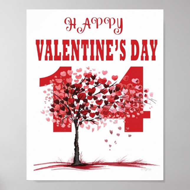 Romantic Lycklig Valentindagen Wall Art & Décor - Poster (Framsidan)