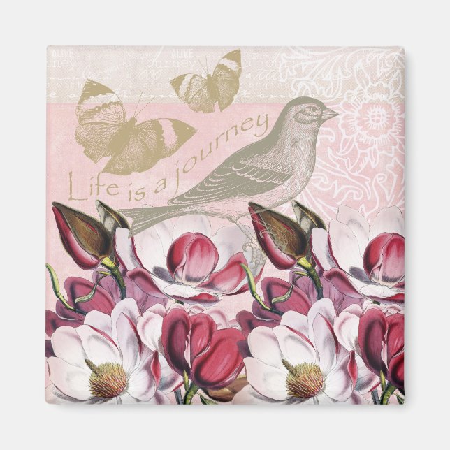 Romantic Magnolias Magnet (Framsidan)