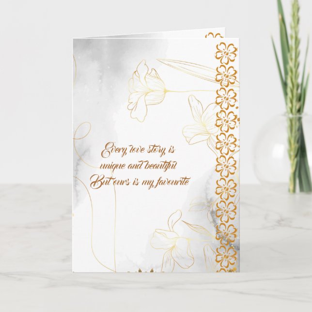 Romantic Make Wife Kärlek Quote Blommigt Valentine Helgkort (Framsida)