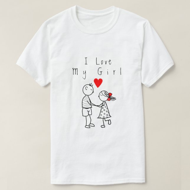 Romantic Manar T-Shirt med text - Jag Kärlek Min f (Design framsida)