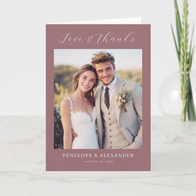 Romantic Maroon Classic Photo Tack Kort (Framsida)